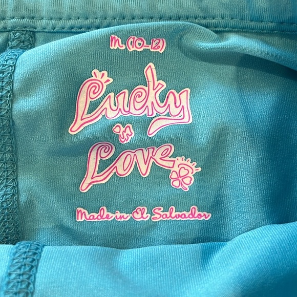 Lucky in Love Turquoise Blue Girls Athletic Skort Sz M 10-12 - Picture 2 of 8